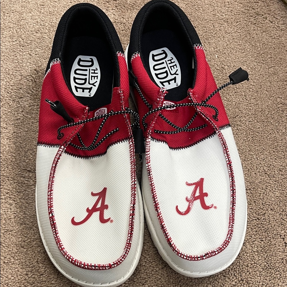 Hey Dude Red and White Casual Shoes